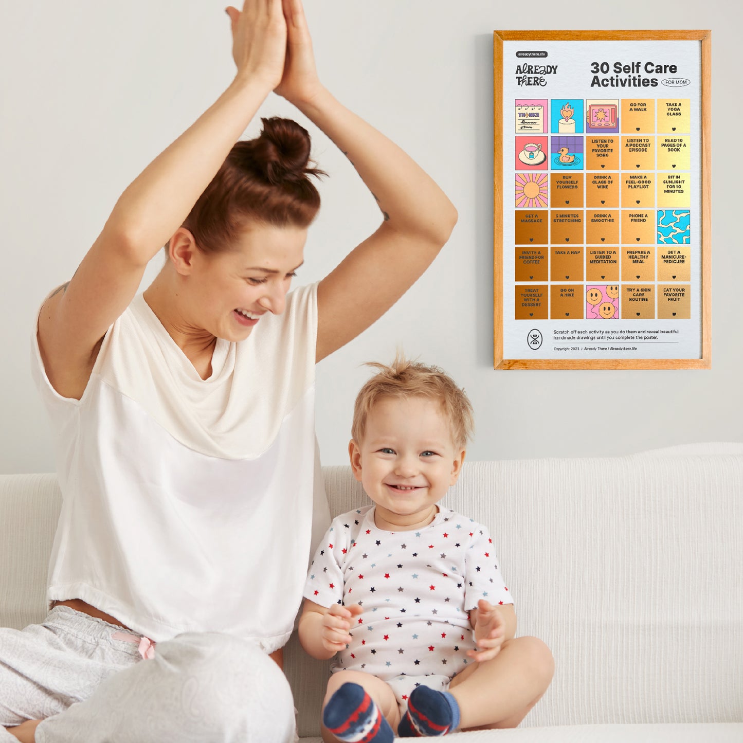 30 Self Care Activities For Mom  - Scratch Off Poster