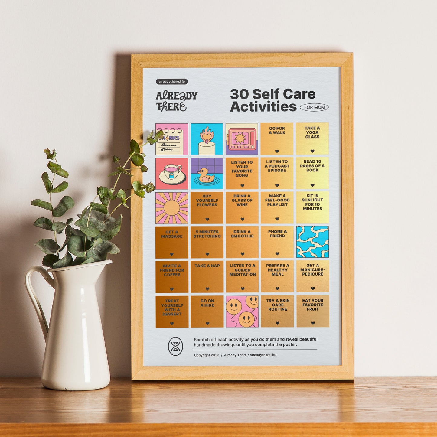30 Self Care Activities For Mom  - Scratch Off Poster